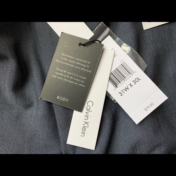 Calvin Klein Men's Slim Stretch Blue Gray 31x30 - Picture 5 of 6